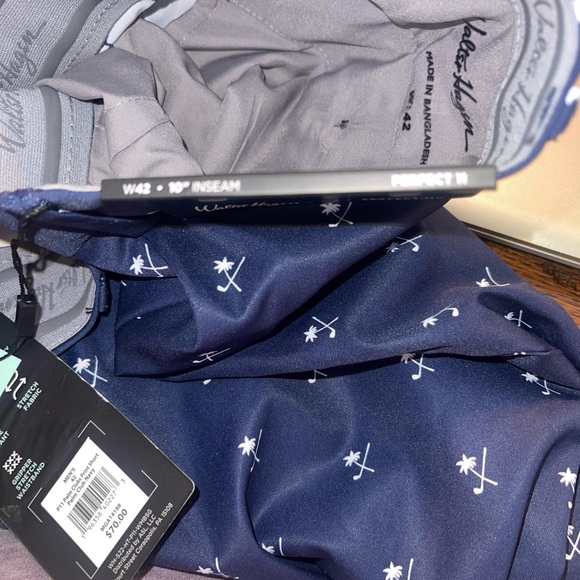 NWT Walter Hagen Perfect 11 Collection Golf Shorts Sz 42 Navy White - Picture 8 of 8